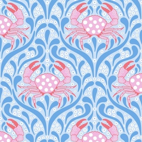 crab/vibrant pink and blue/large