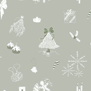 Small // Mini - Festive Bits And Bobs - Sage Green