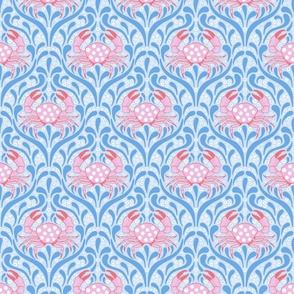 crab/vibrant pink and blue/medium