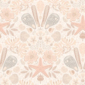 Scandinavian Beach Flora Damask_Blush