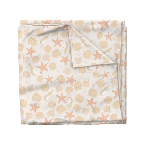 Beach Life Adventure Shells and Sea Stars light cream happy summer days playful soft kids and baby print JUMBO