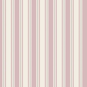 Simple Vintage Ticking - pink and cream 