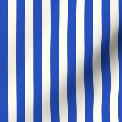 Small Cabana stripe - Azure Blue and cream white - Candy stripe - Awning stripes - nautical - Striped wallpaper - resort coastal sunbrella tiki vertical