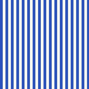 Small Cabana stripe - Azure Blue and cream white - Candy stripe - Awning stripes - nautical - Striped wallpaper - resort coastal sunbrella tiki vertical