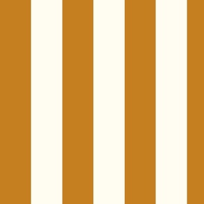 Medium Cabana stripe - Desert Sun (dark orange yellow) and cream white - Candy stripe - Awning stripes - nautical - Striped wallpaper - resort coastal sunbrella tiki vertical