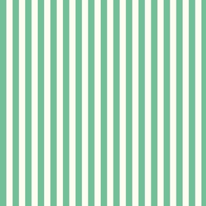 Small Cabana stripe - Ocean green and cream white - Candy stripe - Awning stripes - nautical - Striped wallpaper - resort coastal sunbrella tiki vertical