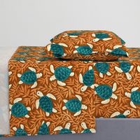 Turtle Treasures in Warm Brown, Orange and Teal Medium