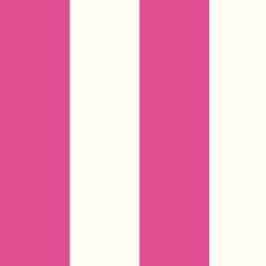 Large Cabana stripe - Raspberry Pink and cream white - Candy stripe - Awning stripes - nautical - Striped wallpaper - resort coastal sunbrella tiki vertical