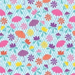 Tiny April Showers Bring the Flowers to Create a Seamless Colorful Design
