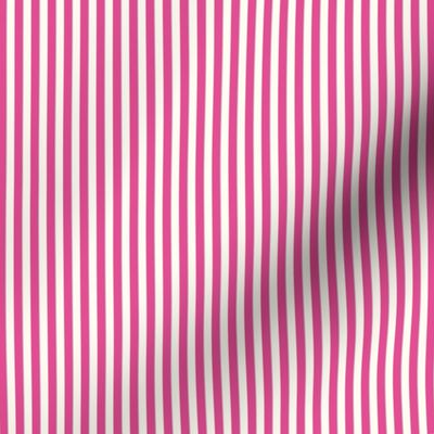 Extra Small Cabana stripe - Raspberry Pink and cream white - Candy stripe - Awning stripes - nautical - Striped wallpaper - resort coastal sunbrella tiki vertical