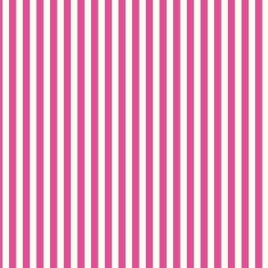 Extra Small Cabana stripe - Raspberry Pink and cream white - Candy stripe - Awning stripes - nautical - Striped wallpaper - resort coastal sunbrella tiki vertical