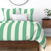 Large Cabana stripe - Ocean green and cream white - Candy stripe - Awning stripes - nautical - Striped wallpaper - resort coastal sunbrella tiki vertical