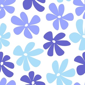 crazy daisy - baby blue and purple