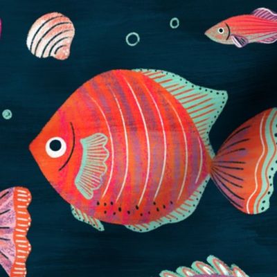 Colorful Tropical Fish | LG Scale | Blue, Pink, Coral