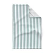 Geometric classic white and Ocean teal blue vertical candy stripes