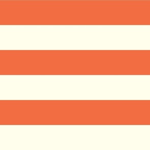 Wide Stripe Orange and Cream