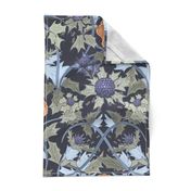 Beach thistle and shells dark navy - M