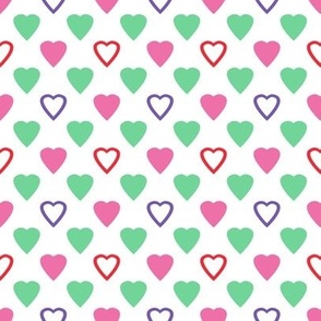 Girls Birthday Pink and Green Hearts