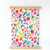 Summer beach holiday ditsy rainbow pattern