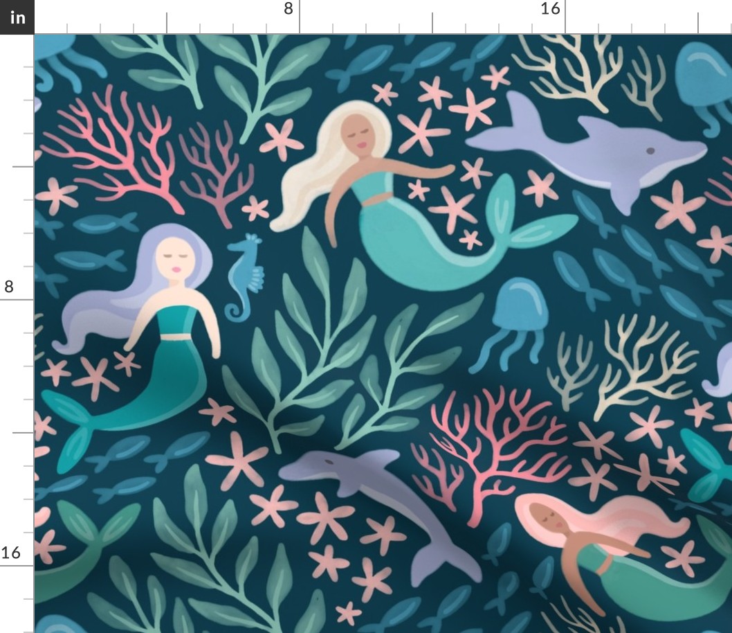 Mermaids and Dolphins in the Deep