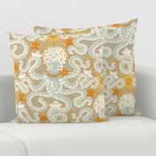 Summer octopus damask - large scale