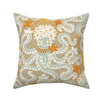 Summer octopus damask - large scale