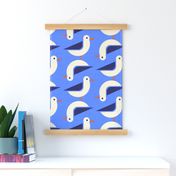 Geometric Seagulls On Blue - Large Scale