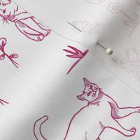 Toile du Jouy - Cats Version Cherry Red