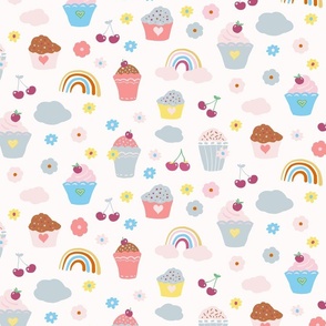 cupcakes and rainbows and cherries-medium