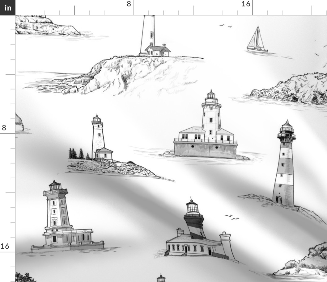 Lighthouse Toile Black