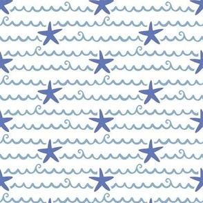 ( small ) Waves, starfish, sea, blue 