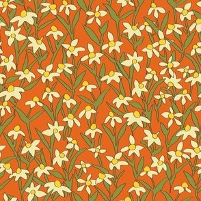 Wildflower Field in Orange + Cream