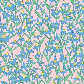 Wildflower Field in Pink + Blue