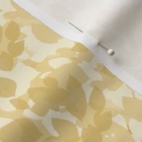 Cream Khaki Leaves Textile Print  