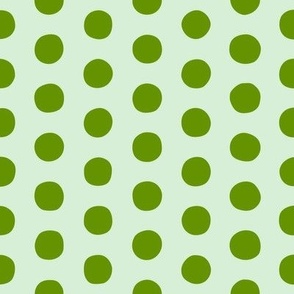Wonky polka dots Large size in color green/mint