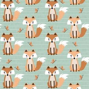 Fox and Butterfly (green) XS