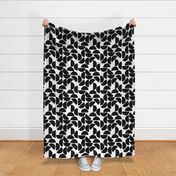 Abstract Geometric Black and White semi-circles shapes block print