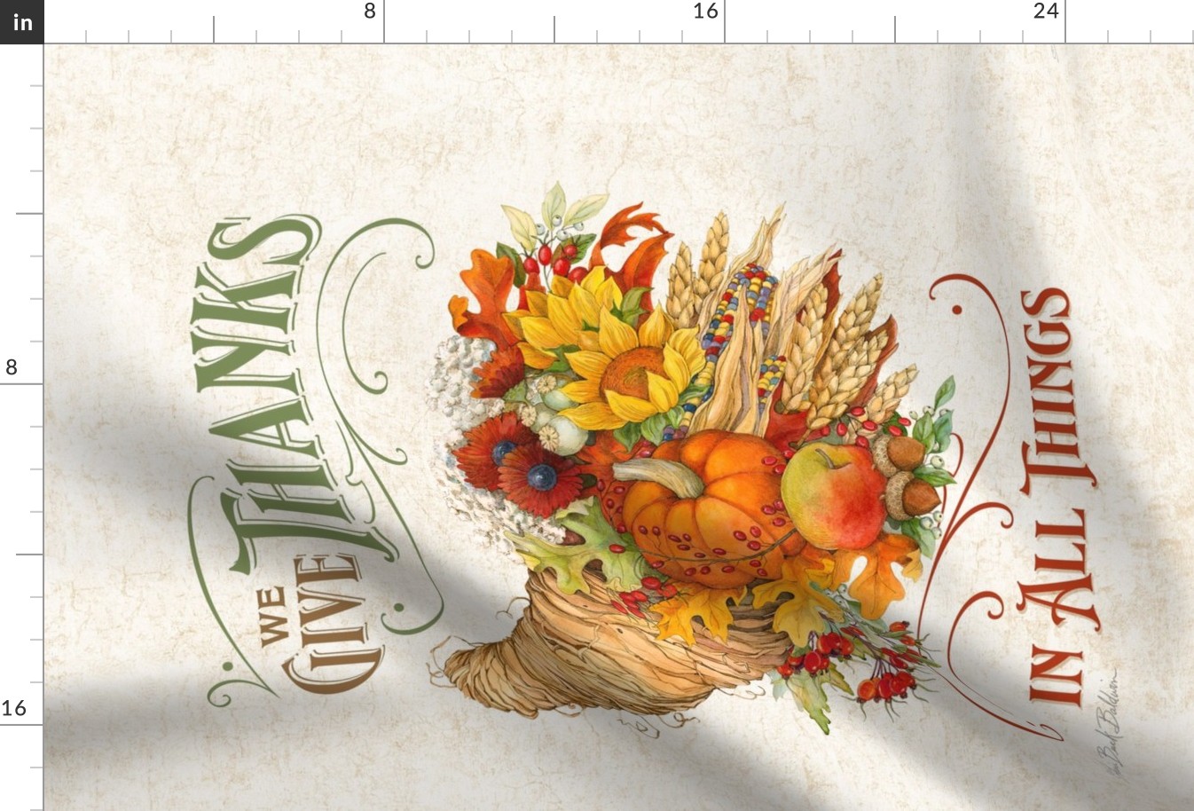 Cornucopia Tea Towel or Wallhanging