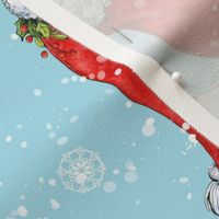 Santa on Parade tea towel or wallhanging