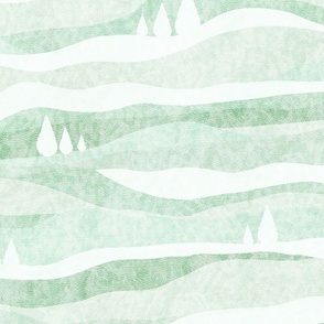 Warm minimal landscape - Jumbo size - matcha green 
