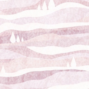 Warm minimal landscape - Jumbo size - muted violet 