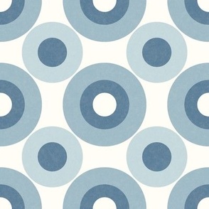 Retro Geometric Design with Colorful Circles in 1960s Mod Style - Jumbo Size in Sky Blue