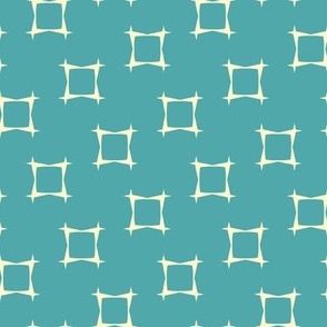 Soft Cream Squares on a Teal Background