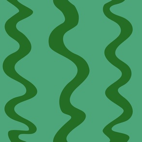 Large simple bold fun wave: green