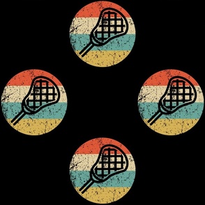 Retro Lacrosse Stick Sports Icon Repeating Pattern Black