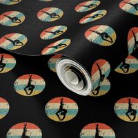 Retro Gymnastics Gymnast Icon Repeating Pattern Black