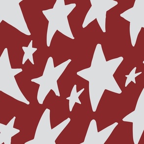 Stars for Summer - Red and White Large Scale Star Pattern