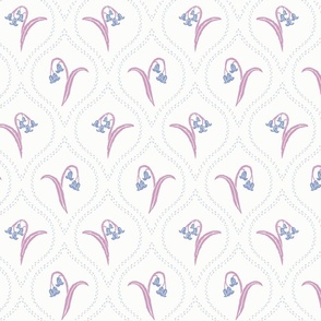 Bluebell ogee - lilac and blue (medium)