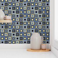 mosaic blue and sepia
