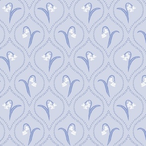 Bluebell ogee wallpaper - powder blue (medium)